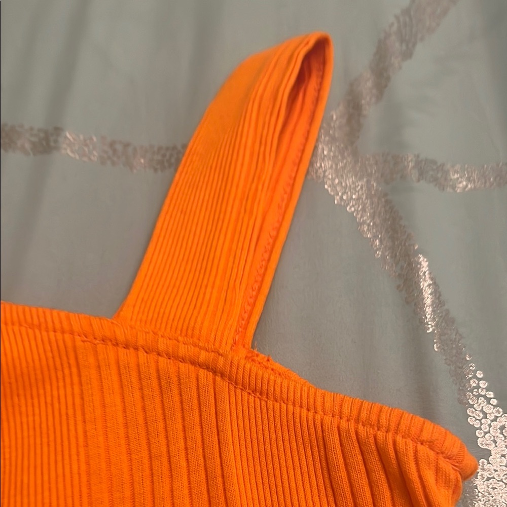 Orange Ribbed Top - Picture 3 of 5